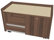 Mobilný kontajner Verno 100 x 50 cm so sklom, pravý, orech / vanilka