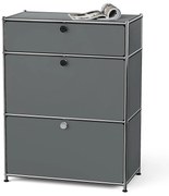 Komoda Kovová komoda »CN3« so zásuvkou a výklopnými priečinkami, sivá
