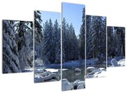 Obraz zasneženého lesa (150x105 cm)