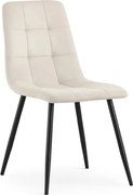 Jedálenská stolička NERO zamatová, béžová / čierne nohy