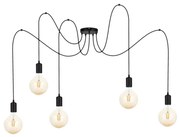Luster na lanku MIROS 5xE27/60W/230V pavúk čierna