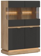 Vitrína Nízka Milton Ml04 Dub Crem Torro Antracit