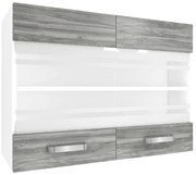 Kuchynská skrinka Belini horná 80 cm šedý antracit Glamour Wood  TOR SGW80/2/WT/GW1/0/U