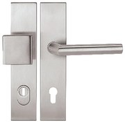 Bezpečnostné kovanie TWIN COLUMBUS DEF HR H 2094KS s kľučkou VISION (E), Koule/klika, Otvor na cylindrickú vložku PZ, Twin E (nerez matná), 92 mm