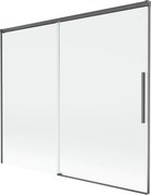 Mexen Rox, 2-krídlová posuvná vaňová zástena 180 x 150 cm, 8mm číre sklo, brúsený grafit profil, 8C9-180-001-66-00