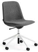 Stolička LANGLEY, nízky sedák, s kolieskami, biela/antracit