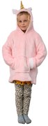 Detská mikinová deka s rukávmi a kapucňou HOODIE UNICORN ružová