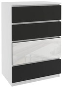 Komoda 77 Belini biely / čierny SI KOM1/1/W/B/W/0