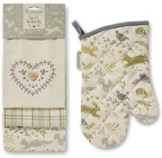 Utierky a chňapka v súprave 4 ks Woodland – Cooksmart ®