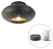Inteligentné stropné svietidlo čierne so zlatom 25 cm vrátane Wifi P45 - Radiance