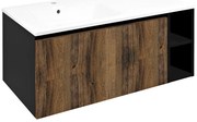 Sapho Sapho, LOREA skrinka 100x46x51,5cm (80+20cm), ľavá, dub collingwood/čierna matná, LE080-1935-L-03