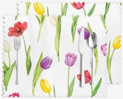 Goldea prestieranie na stôl teflónové - farebné tulipány - sada 2ks 30 x 40 cm