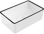 Mexen Nadia, umývadlo na dosku 36x23x12 cm, biela lesklá-čierny okraj, 21613607