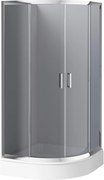 Deante Funkia, štvrťkruhový sprchový kút s posuvnými dverami 80x80 cm, výška 185cm, 5mm šedé sklo, chrómový profil, KYP_452K