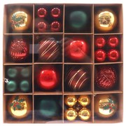 Súprava 44 vianočných gúľ 8 cm + 4 cm mix b44