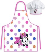 DETSKÁ ZÁSTERA S ČIAPKOU MINNIE MOUSE 45X50 CM, 2X33CM VZOROVANÁ