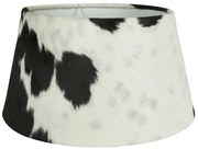 Tienidlo lampy z kravskej kože čierna / biela - Ø 40 * 22,5cm