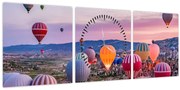 Obraz - Teplovzdušné balóny (s hodinami) (90x30 cm)