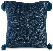 DEKORAČNÁ OBLIEČKA NA VANKÚŠ SAVA 45X45 CM TMAVOMODRÁ