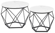 Sada 2 ks odkládacích stolků Vasagle Elezi bílý mramor/černá