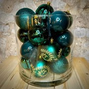 DECOLED Plastové gule, d. 8 cm, 20x tmavozelené