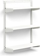 Nástenný regál RELY, základná sekcia, laminátové police, 1221x900x300 mm, biela