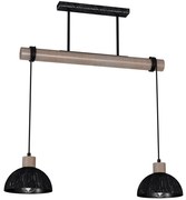 Luster na lanku ERIK 2xE27/60W/230V hnedá/čierna
