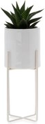 KERAMICKÝ KVETINÁČ SO STOJANOM FLORRI 23,5X10,5 CM BIELA