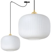 Závesné svietidlo Riffle Spider 3, 1x biele sklenené tienidlo, b/g