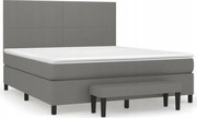 vidaXL Kontinentálna posteľ s matracom, tmavosivá tkanina, 160 x 200 cm
