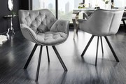 Otočná jedálenská stolička Miramar Luxury zamat seda