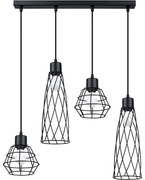 Sollux SL.1167 - Luster na lanku SUBA 4xE27/15W/230V čierna