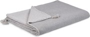 Obojstranný prehoz z mušelínu a umelej kožušiny šedá 80x100 cm
