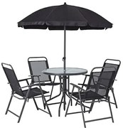 Záhradný set LETICIA GREY (stôl 85x71 cm, 4x stolička 74x53x91 cm,)