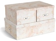 Béžové kartónové úložné boxy v súprave 3 ks s vekom/dekoratívne 31x47x15,5 cm Inge Paper Laminate – Bigso