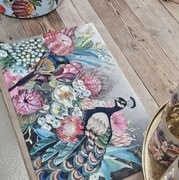 Farebná rohožka s kvetmi a pávom Peacock - 75*50*1cm