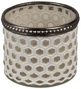 Biely sklenený svietnik Lana - Ø 7 * 6 cm