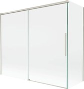 Mexen Rox, 2-krídlová posuvná vaňová zástena 180 + 80 x 150 cm, 8mm číre sklo, oceľový profil, 8C9-180-080-97-00