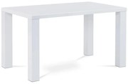 Stůl jídelní, 135x80x76 cm, MDF, vysoký lesk bílý