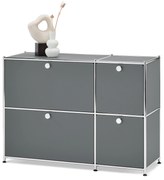 Odkladacia skrinka »CN3« so 4 výklopnými dvierkami, sivá