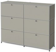 Kovová komoda »CN3« so 6 výklopnými priečinkami, svetlosivá