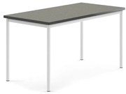 Stôl SONITUS, 1400x700x720 mm, linoleum - tmavošedá, biela