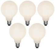 Sada 5 ks E27 3-stupňová stmievateľná LED lampa G95 matné sklo 5W 550 lm 2700K