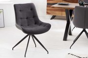 Dizajnová stolička Divani tmavošedá mikrovlákno/umelá koža