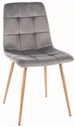 Sivá zamatová jedálenská stolička MILA D