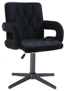 LuxuryForm DESIGN Stolička BOSTON VELUR na čiernom kríži - čierna