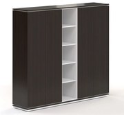 Vysoká skriňa Creator 202,2 x 44,5 x 185,9 cm, biela / wenge