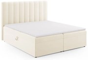 Béžová boxspring posteľ s úložným priestorom 180x200 cm Gina – Milo Casa
