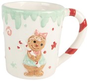 Biely keramický hrnček s perníčkom Gingerbread - 13*10*10 cm / 400 ml