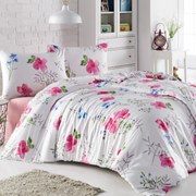 FLANELOVÉ OBLIEČKY FLANELOVE 200X220 CM, 2KS 70X80 CM KVETY